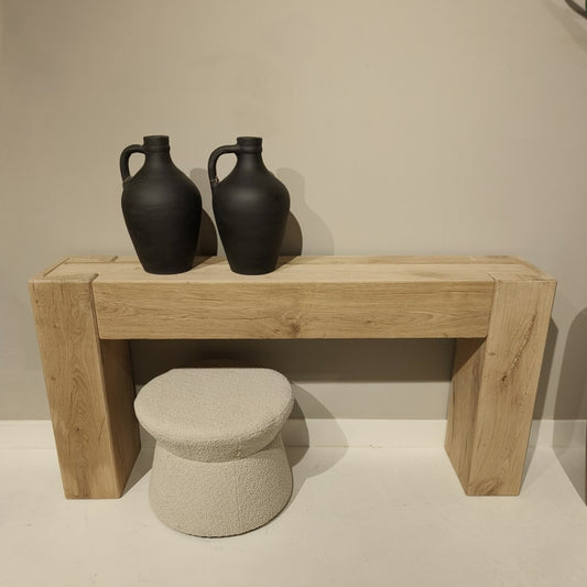 Rustieke BEAM sidetable van geborsteld eikenhout