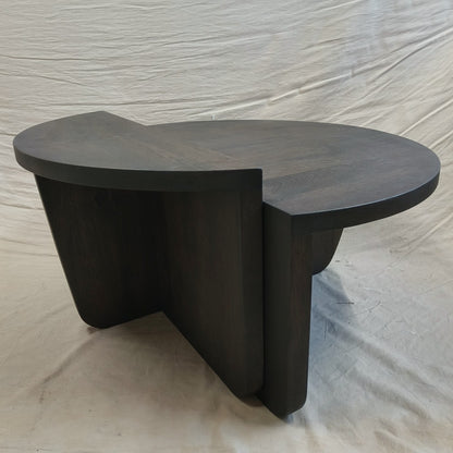 Ronde salontafel set van 2 | massief eikenhout