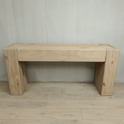 Rustieke BEAM sidetable van geborsteld eikenhout