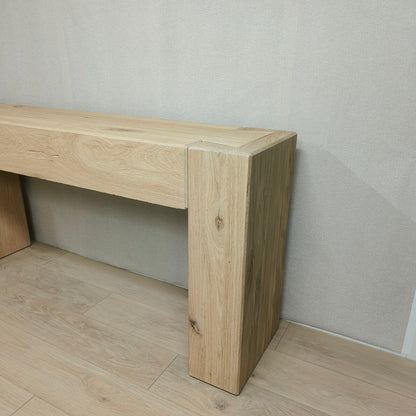 Rustieke BEAM sidetable van geborsteld eikenhout