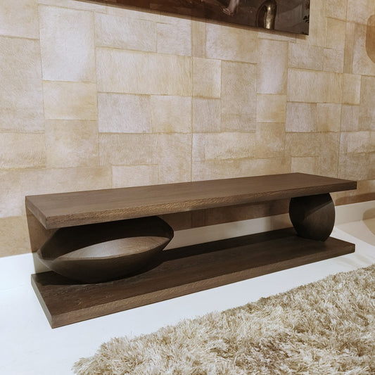Sculpture TV meubel – massief eikenhout